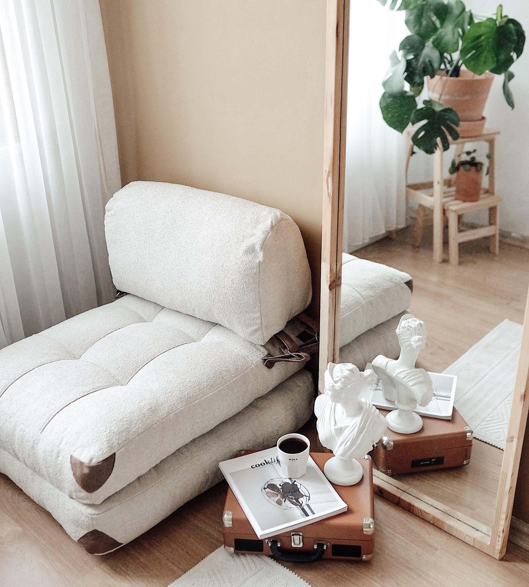 Fold Teddy Sleeper Sofa 1-seater Cream 3