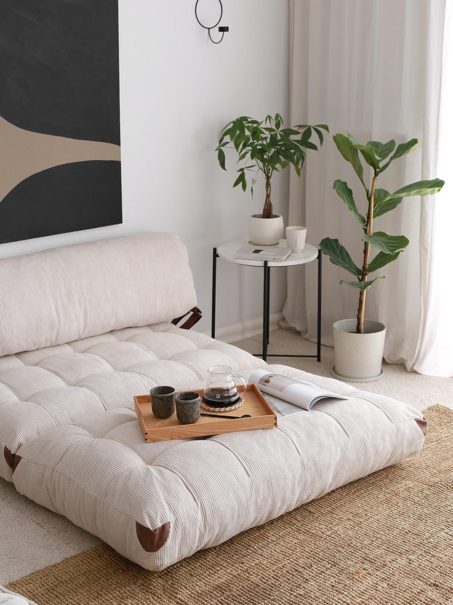 Fold Velvet 2 Sofa bed 2-seater White 3