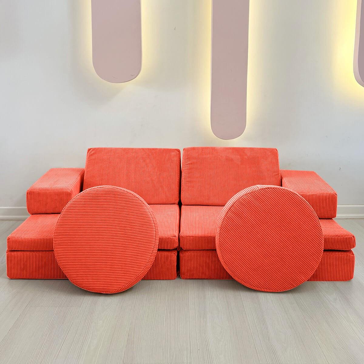 Puzzle Sofa Bed 2-Seater Orange 1