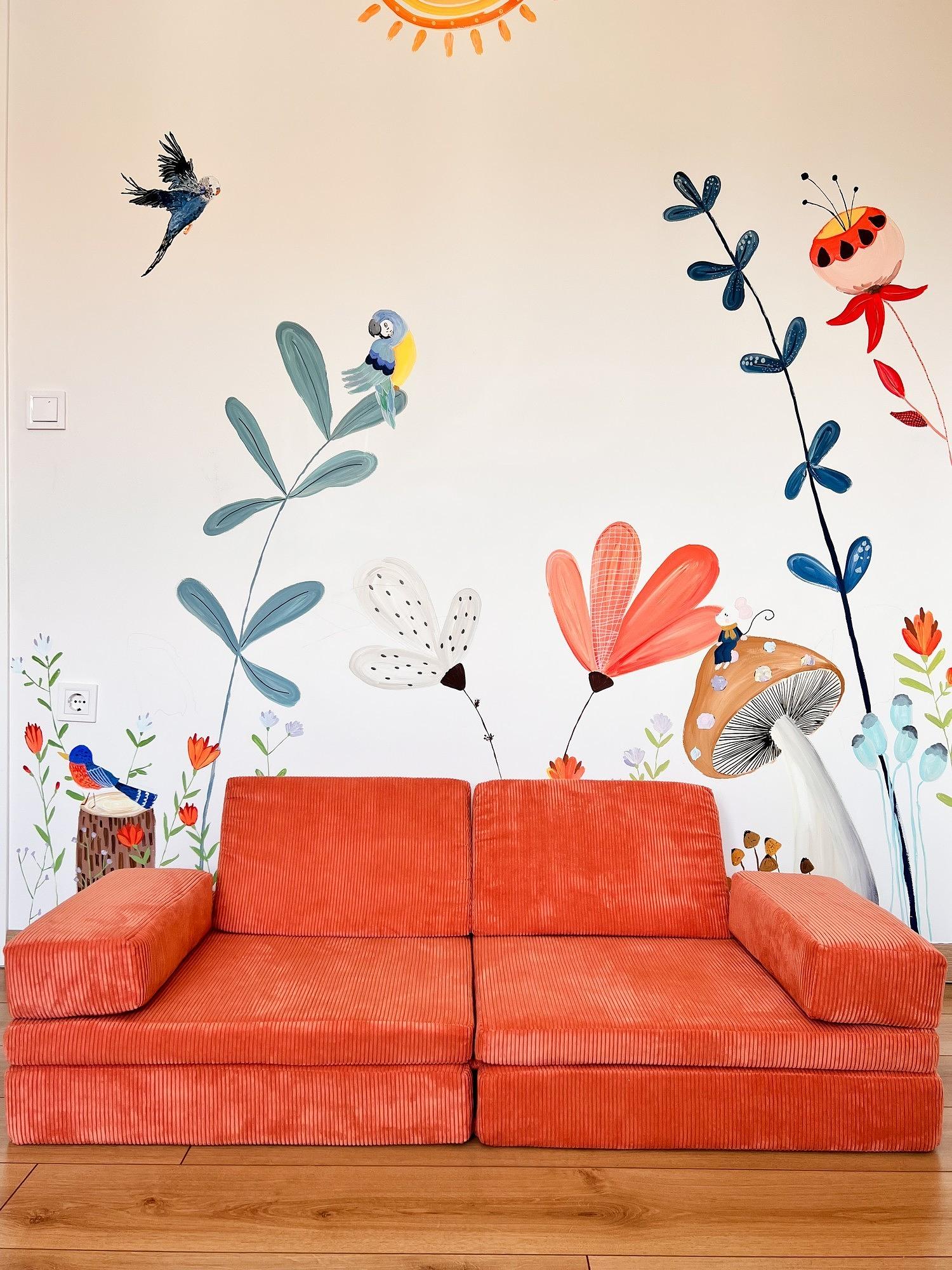 Puzzle Sofa Bed 2-Seater Orange 3