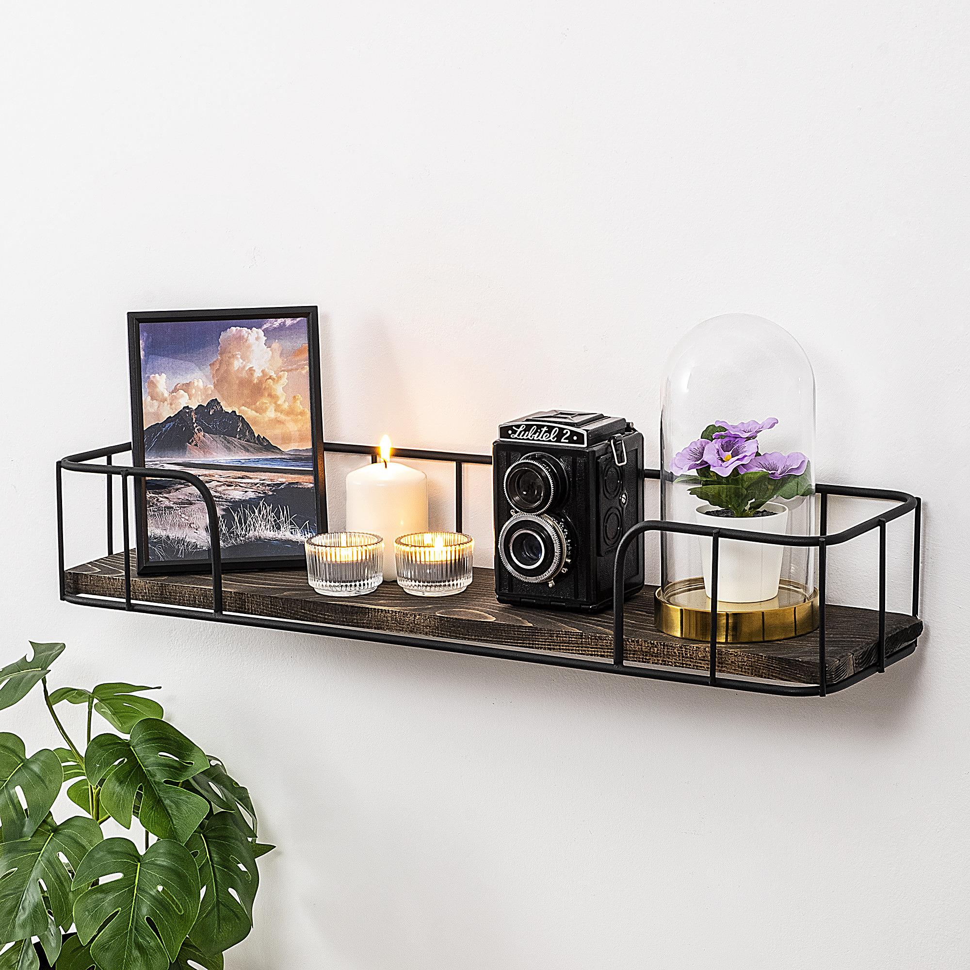 Syringa Wandregal Holzfurnier Schwarz 1