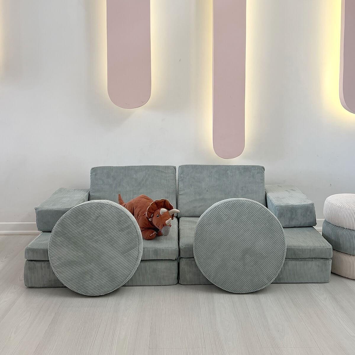 Puzzle Sofa Bed 2-Seater Blue 1