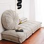 Boho Woven Seat Cushion Teddy Grey 1
