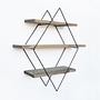 Wr007 Wooden veneer shelf Black 5