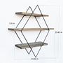 Wr007 Scaffale a muro in legno impiallacciato nero 9