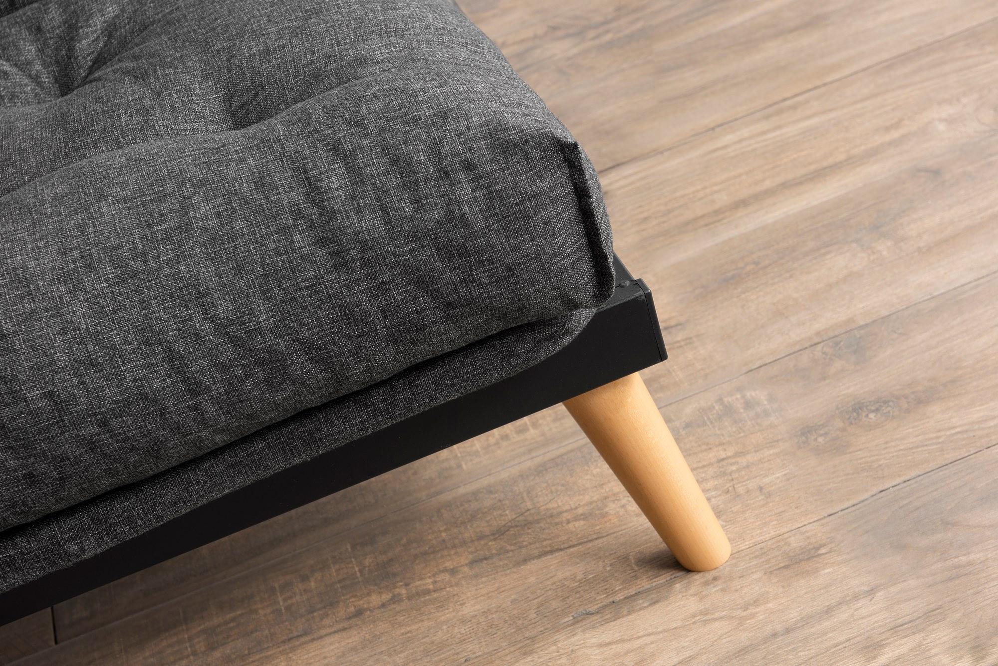 Saki Sleeper Sofa 3-Seater Dark Grey 6