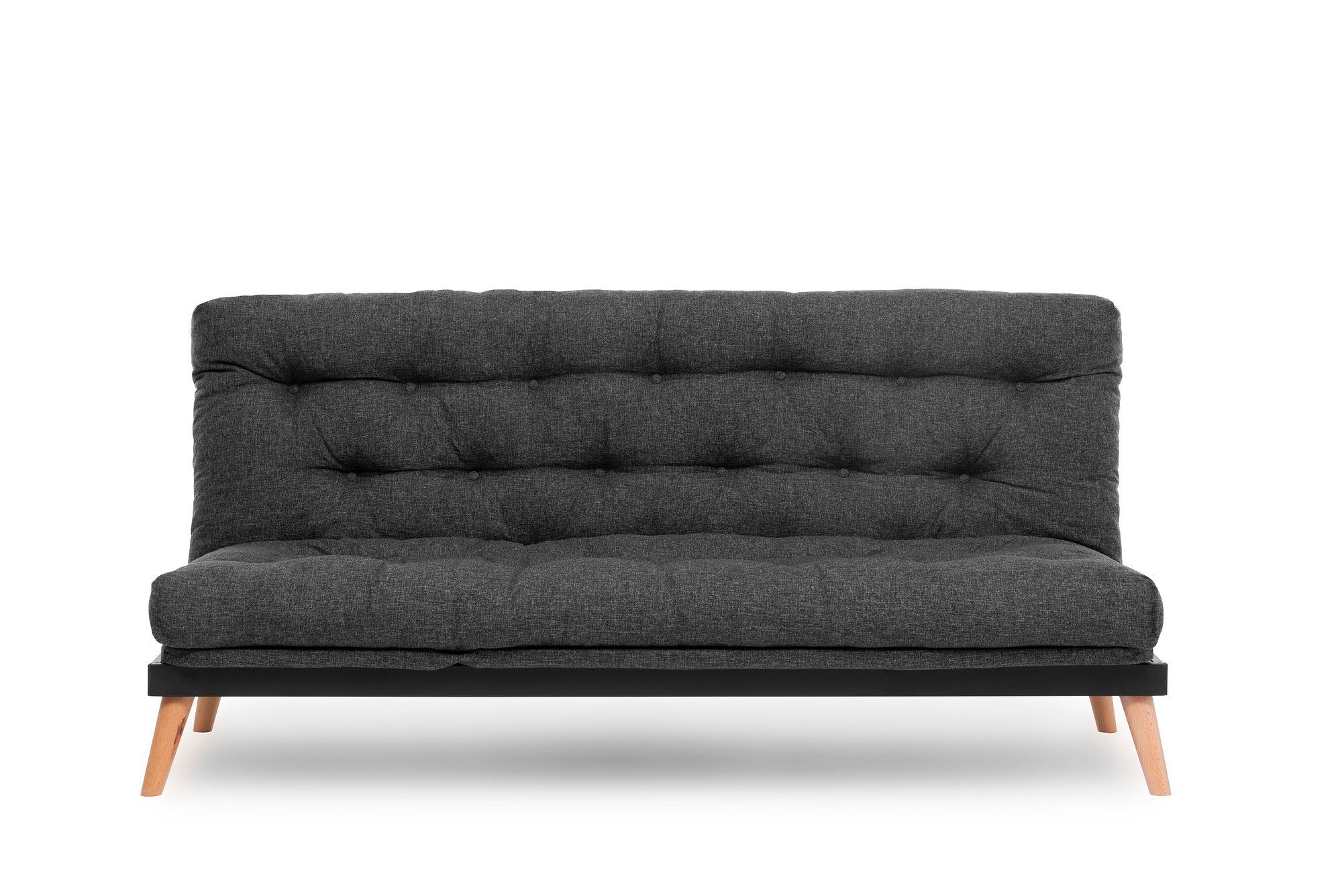Saki Sleeper Sofa 3-Seater Dark Grey 8