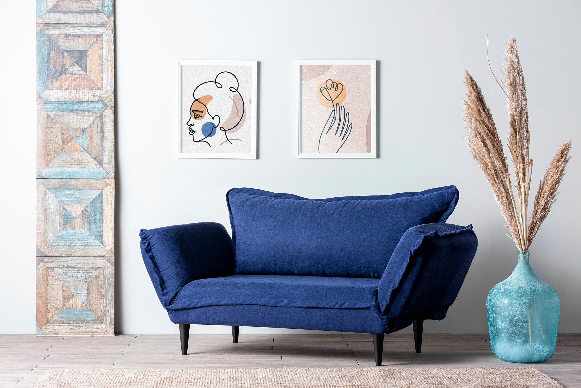 Vino Daybed Sofa Bed 2-seater Navy Blue 1