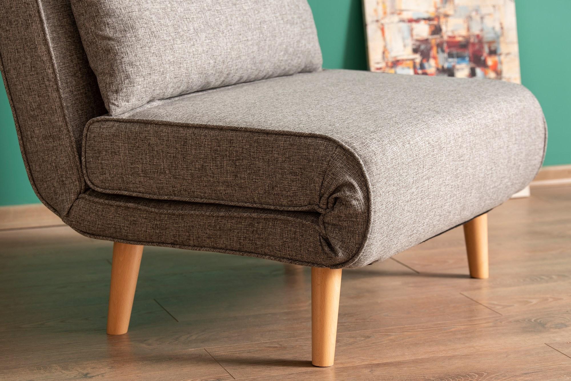 Foldable Sofa Bed 1-Seater Light Grey 6