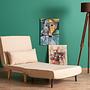 Foldable sofa bed 1-seater cream 2