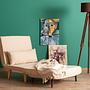 Foldable sofa bed 1-seater cream 3