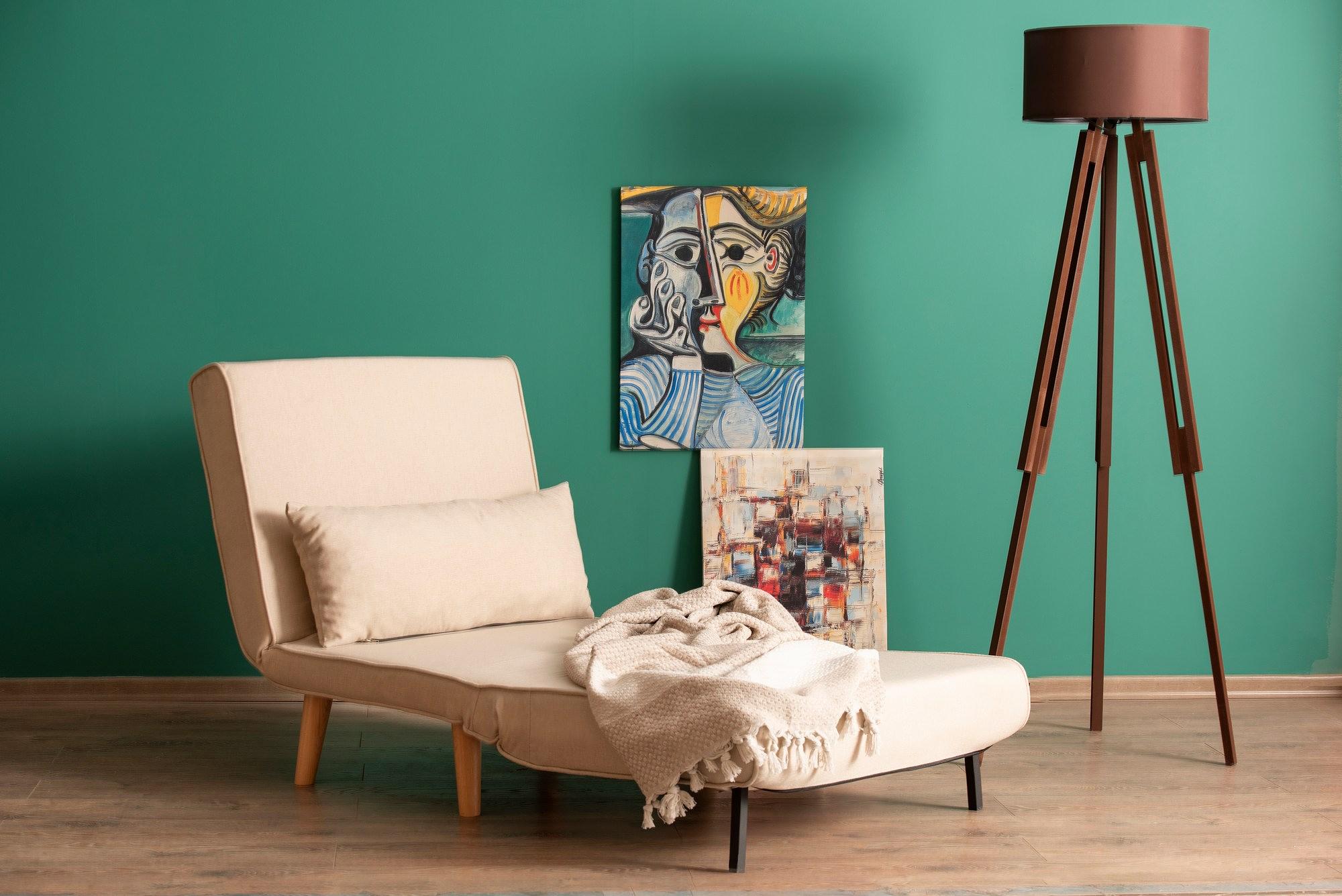 Foldable sofa bed 1-seater cream 3