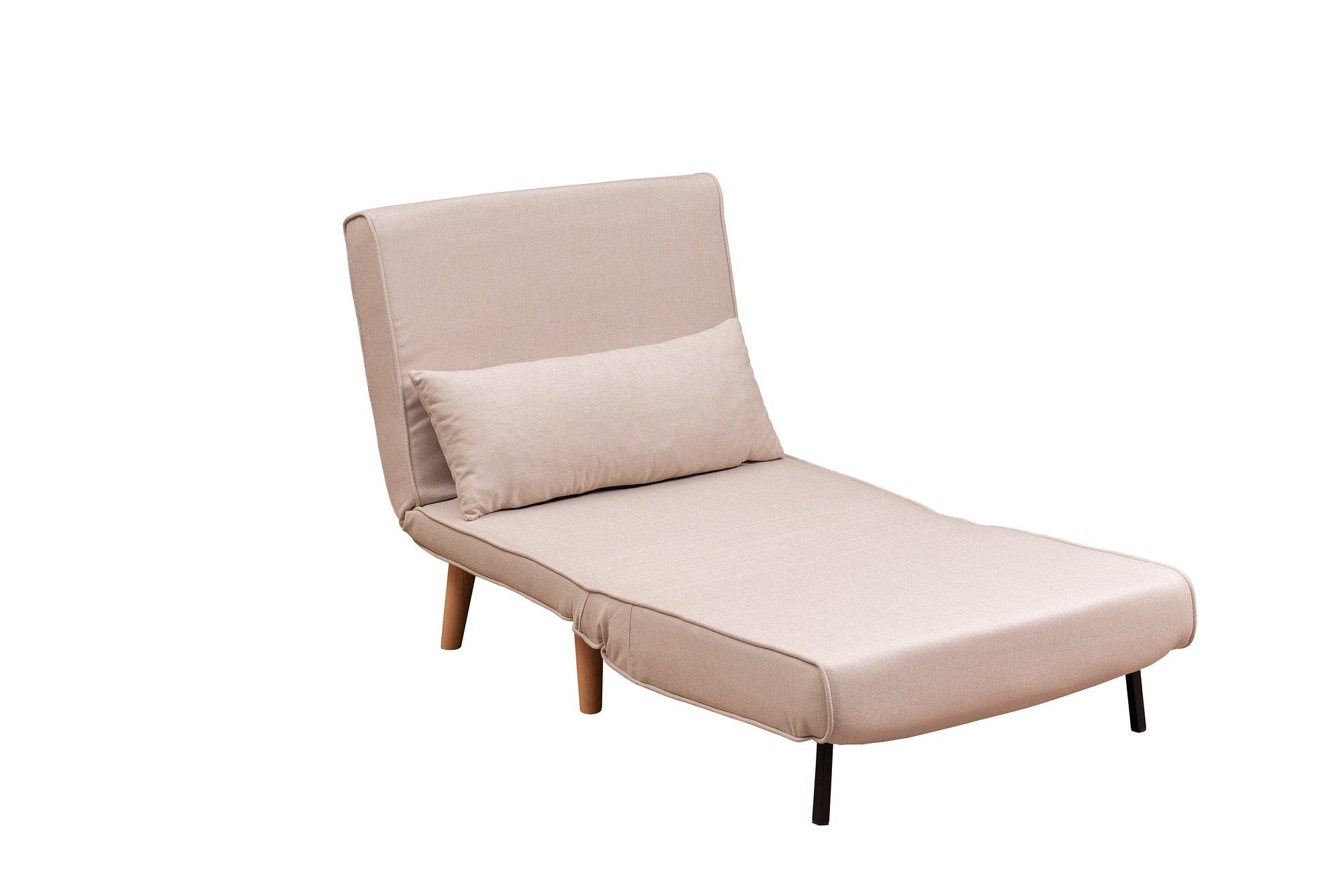 Foldable sofa bed 1-seater cream 8