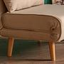 Foldable sofa bed 1-seater cream 6