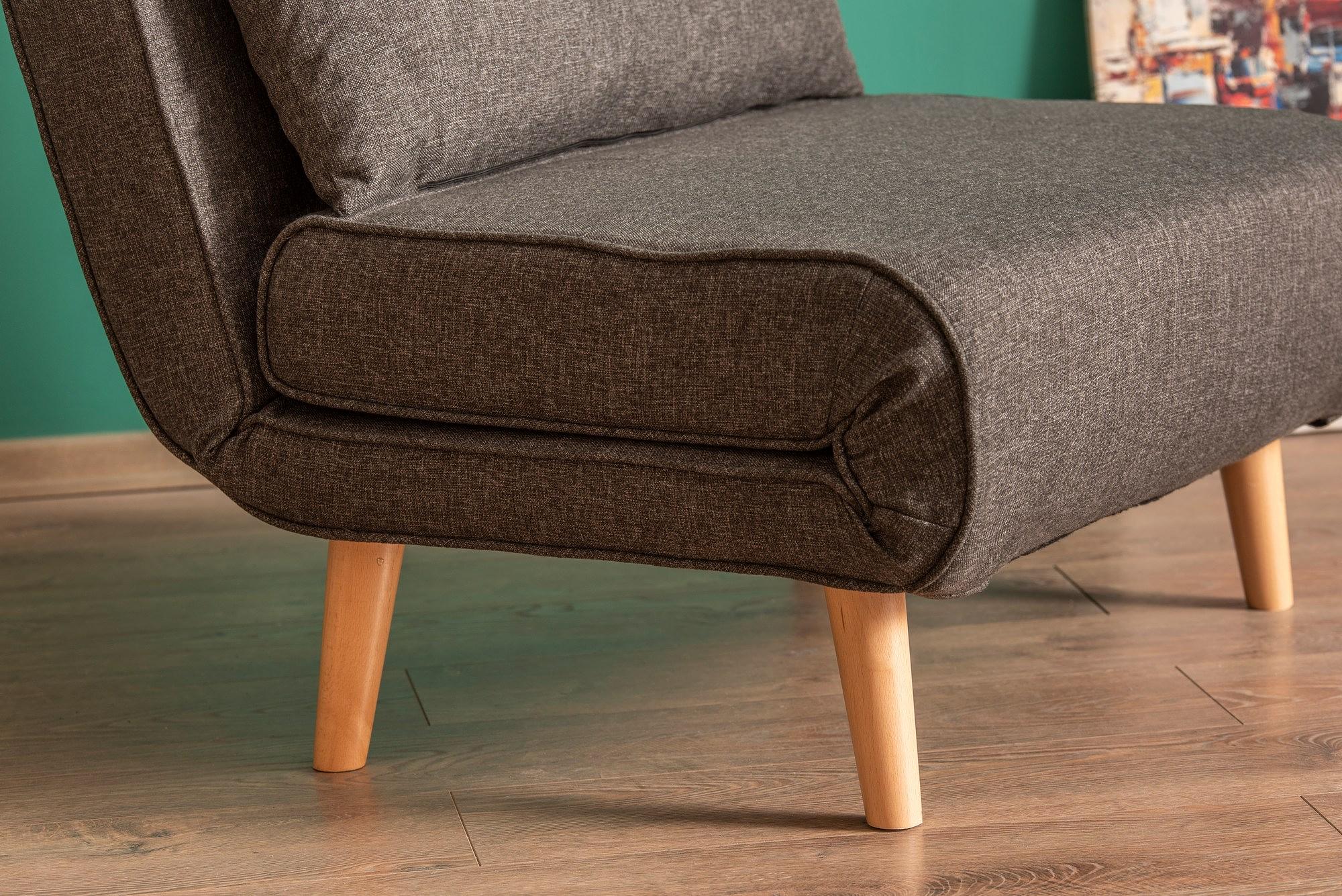 Foldable Sofa Bed 1-seater Dark Grey 4