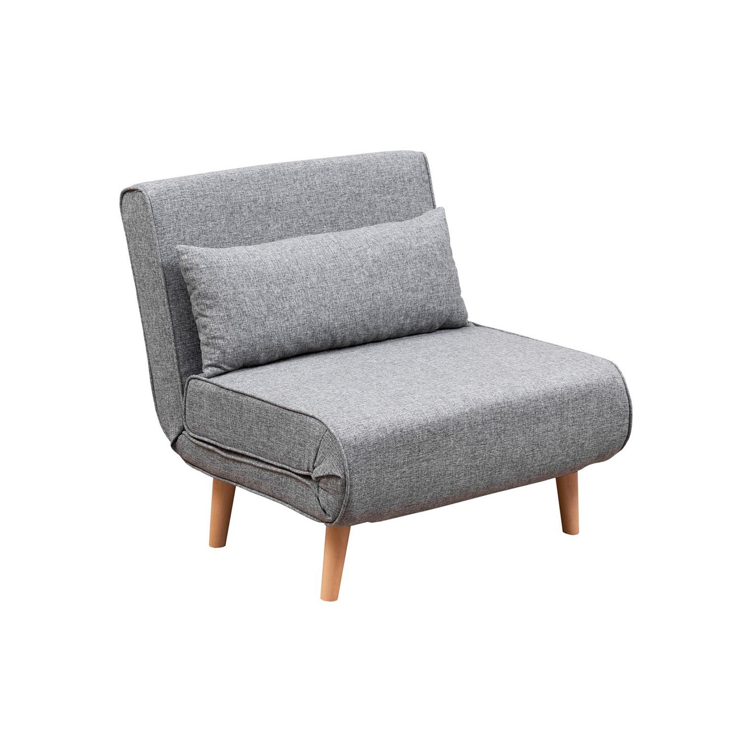 Foldable Sofa Bed 1-Seater Light Grey 0