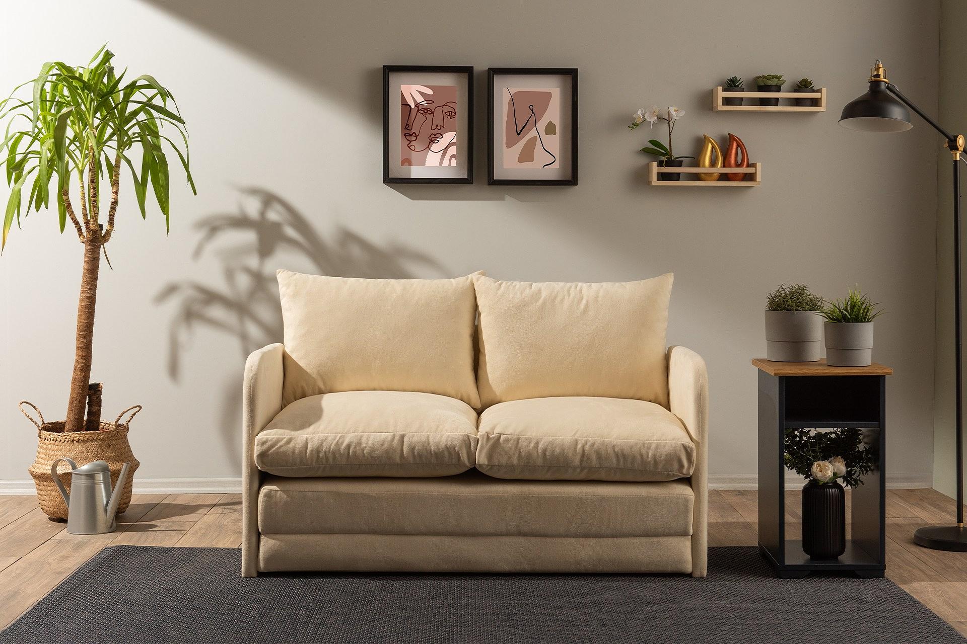 Saga Sofa Bed 2-seater Cream 1