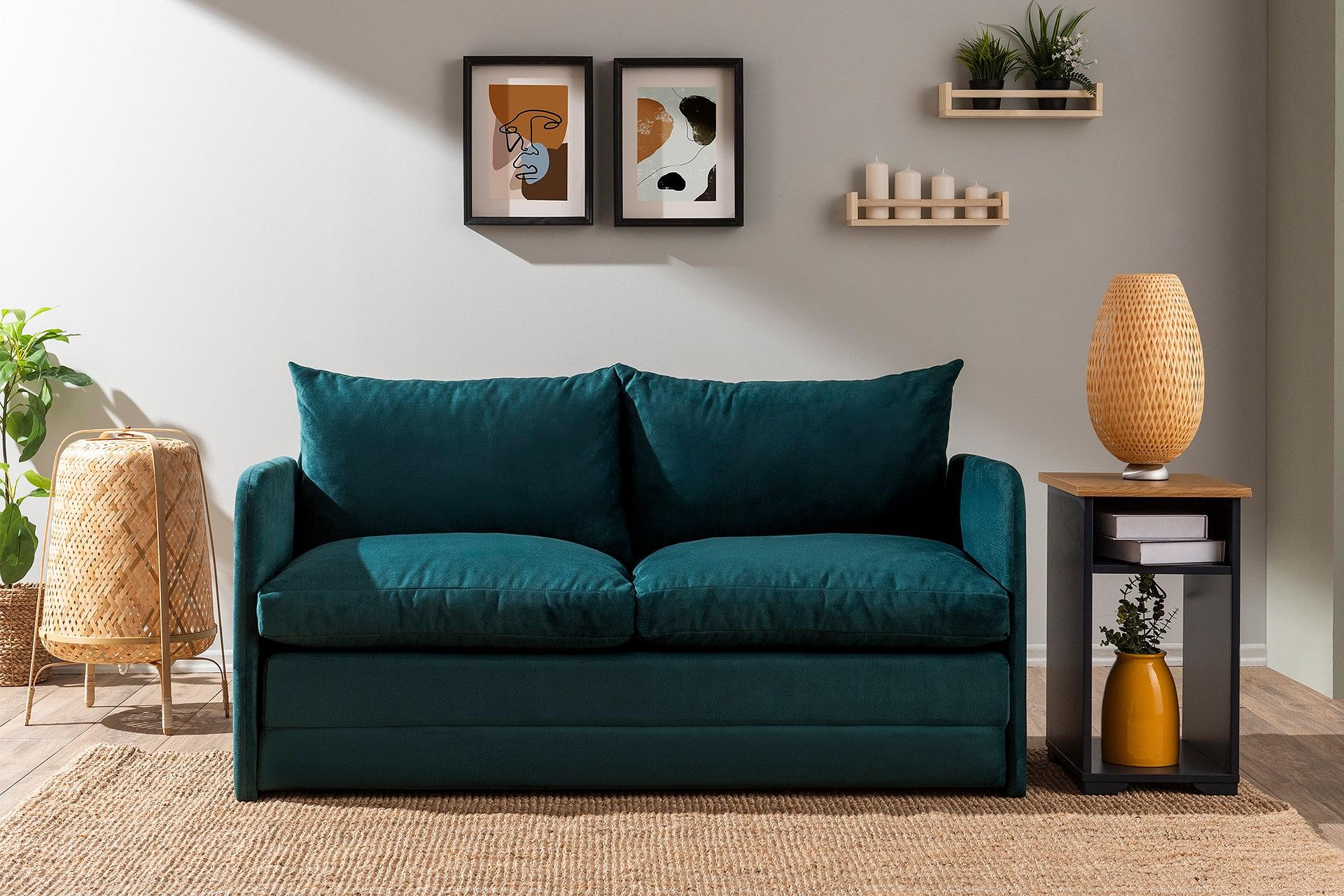 Saga Xl Sofa Bed 2-seater petrol green 1
