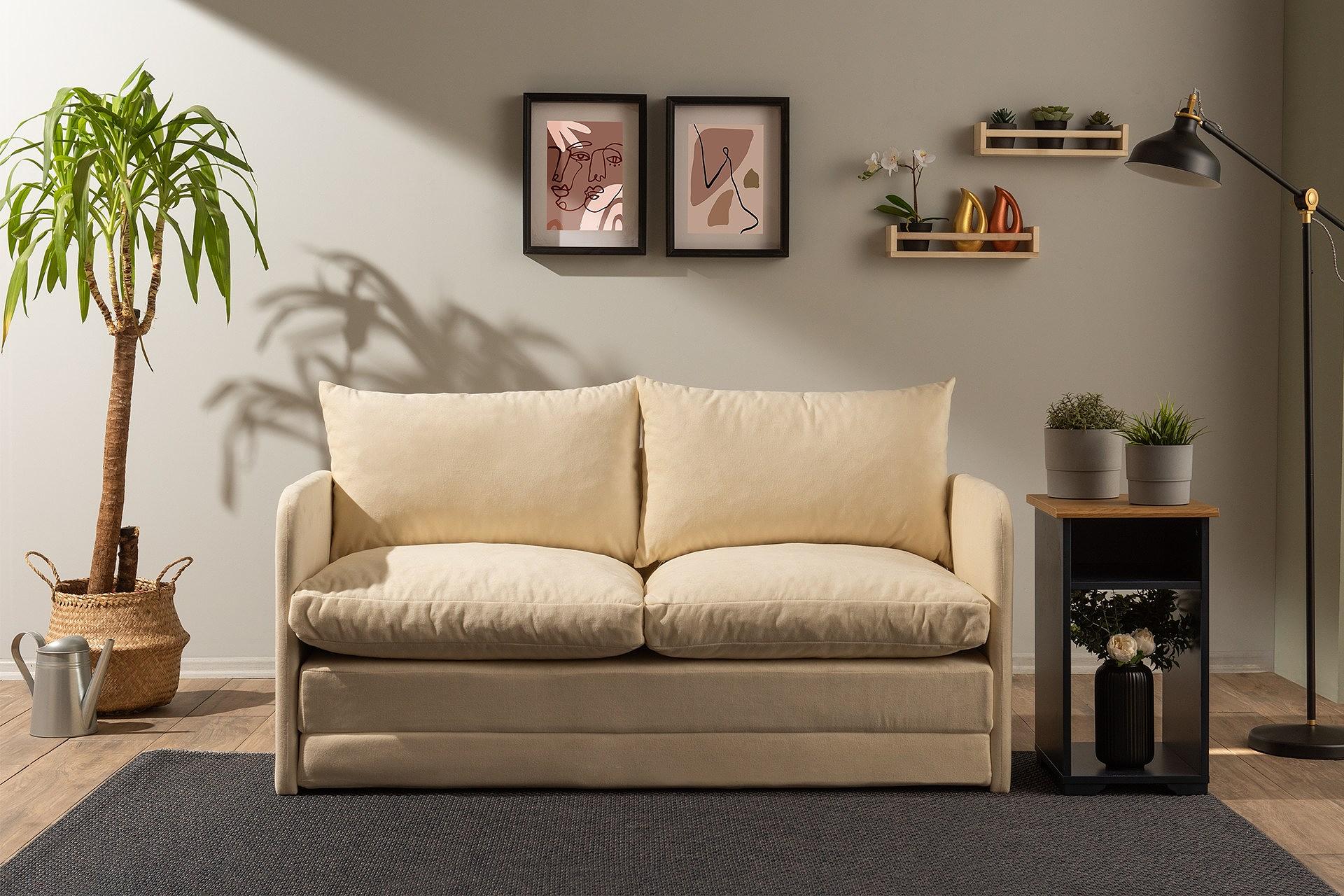 Saga Xl Sleeper Sofa 2-Seater Cream 1