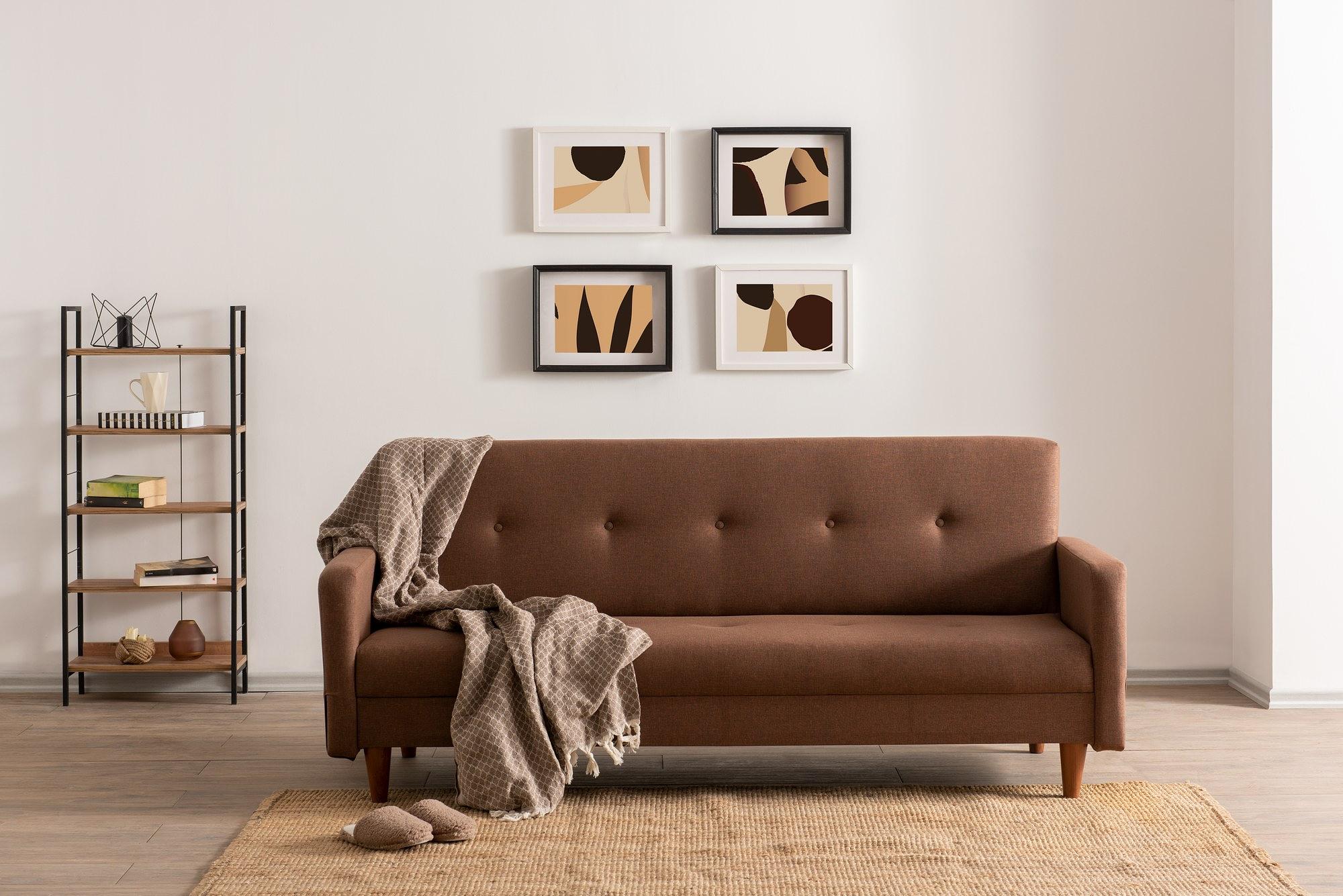 Hiko Sofa bed 3-seater Brown 1