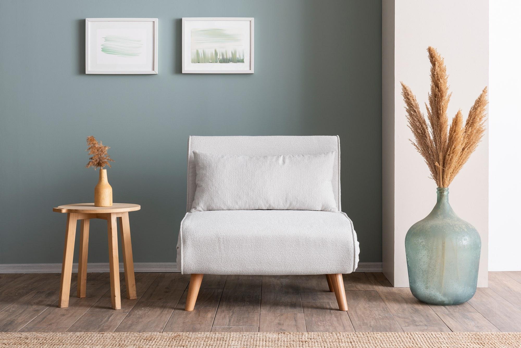 Foldable Sofa Bed 1-Seater White 2