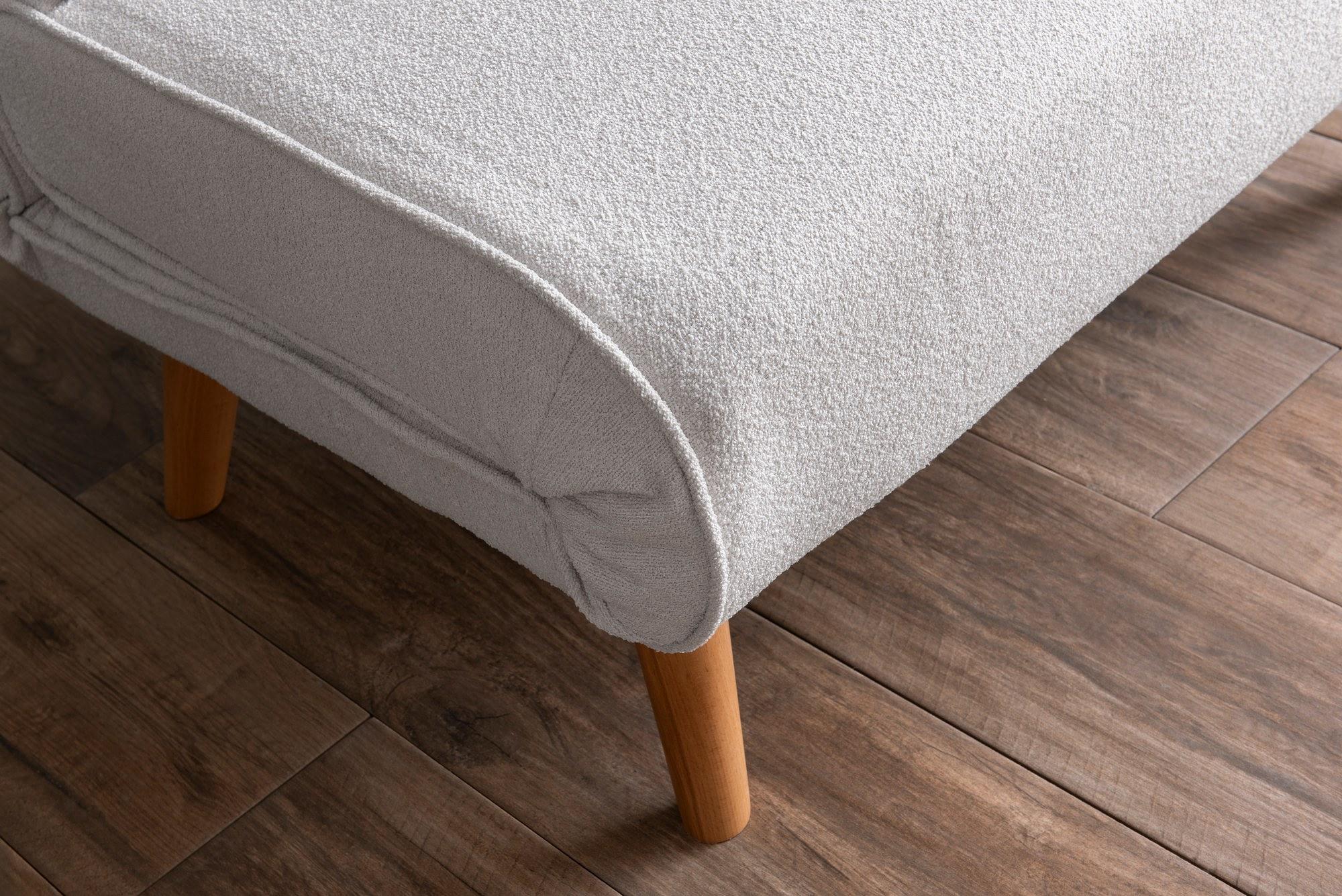 Foldable Sofa Bed 1-Seater White 4