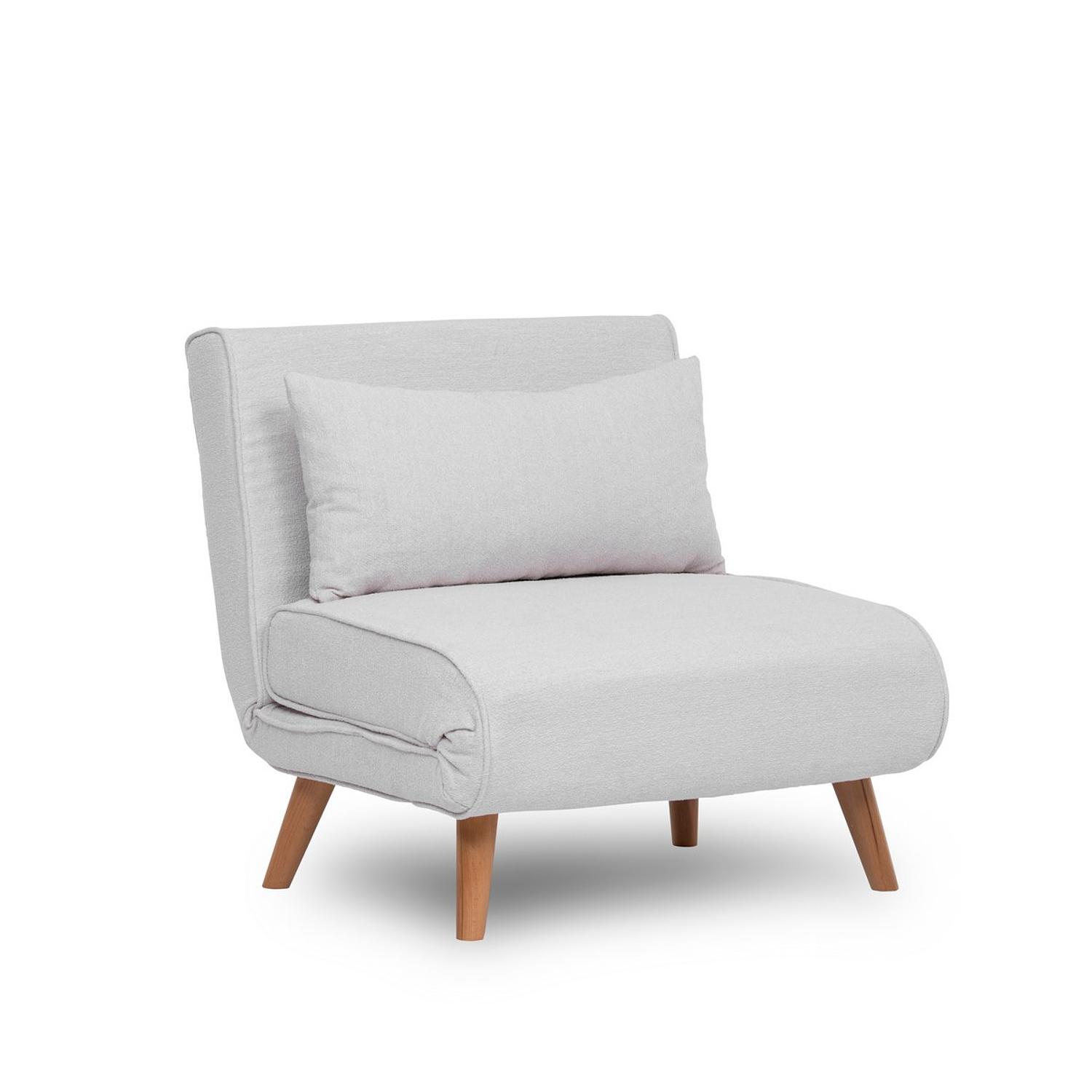 Foldable Sofa Bed 1-Seater White 8