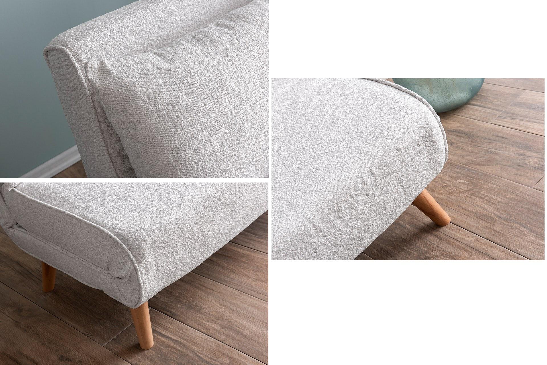Foldable Sofa Bed 2-Seater White 9