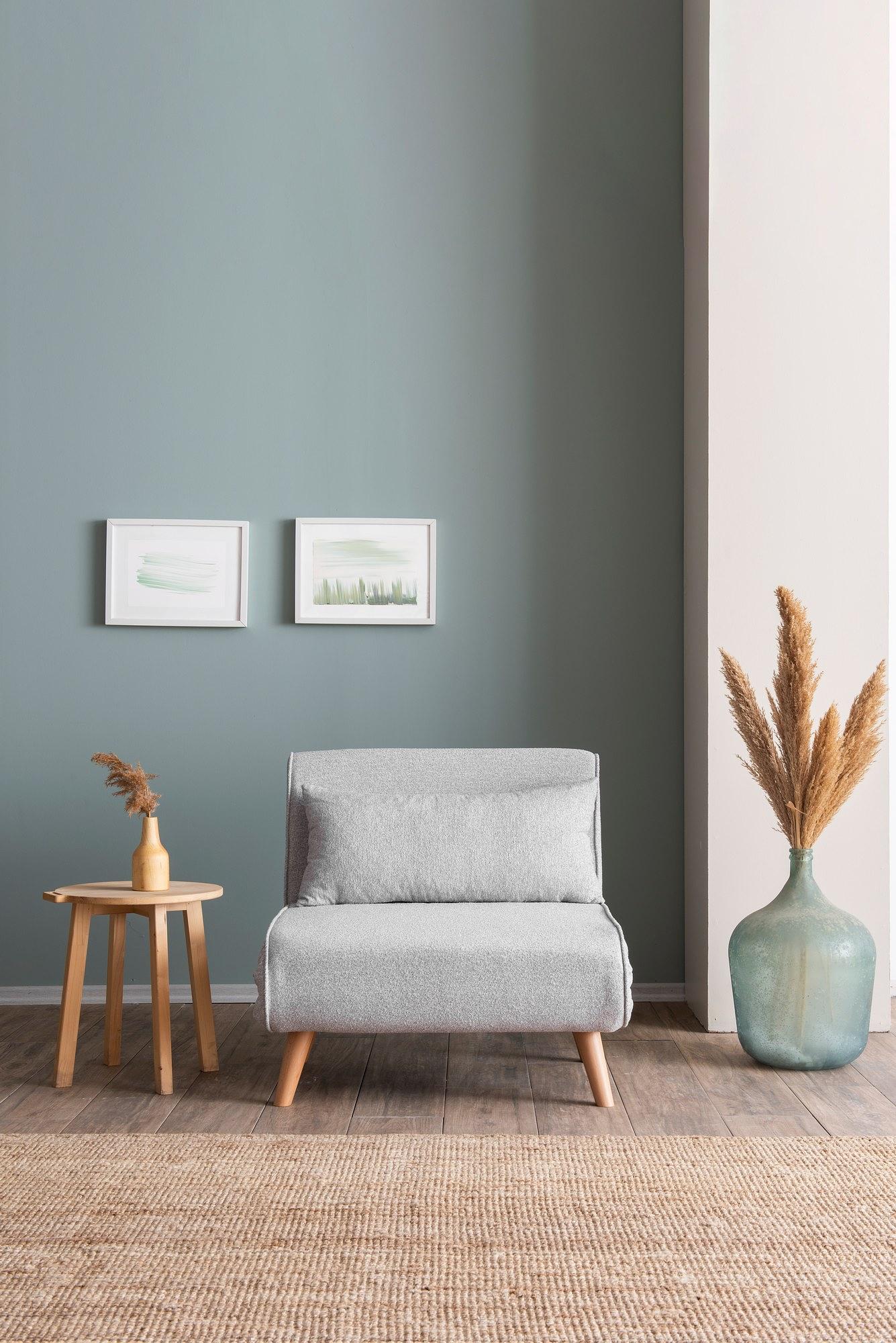 Foldable sofa bed 1-seater grey 3