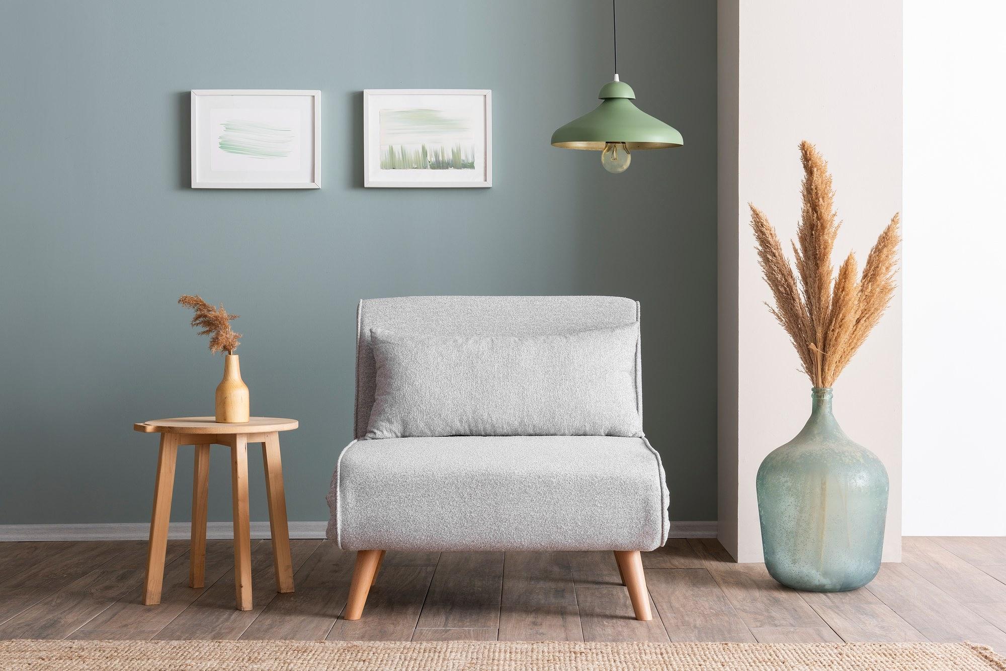 Foldable sofa bed 1-seater grey 2