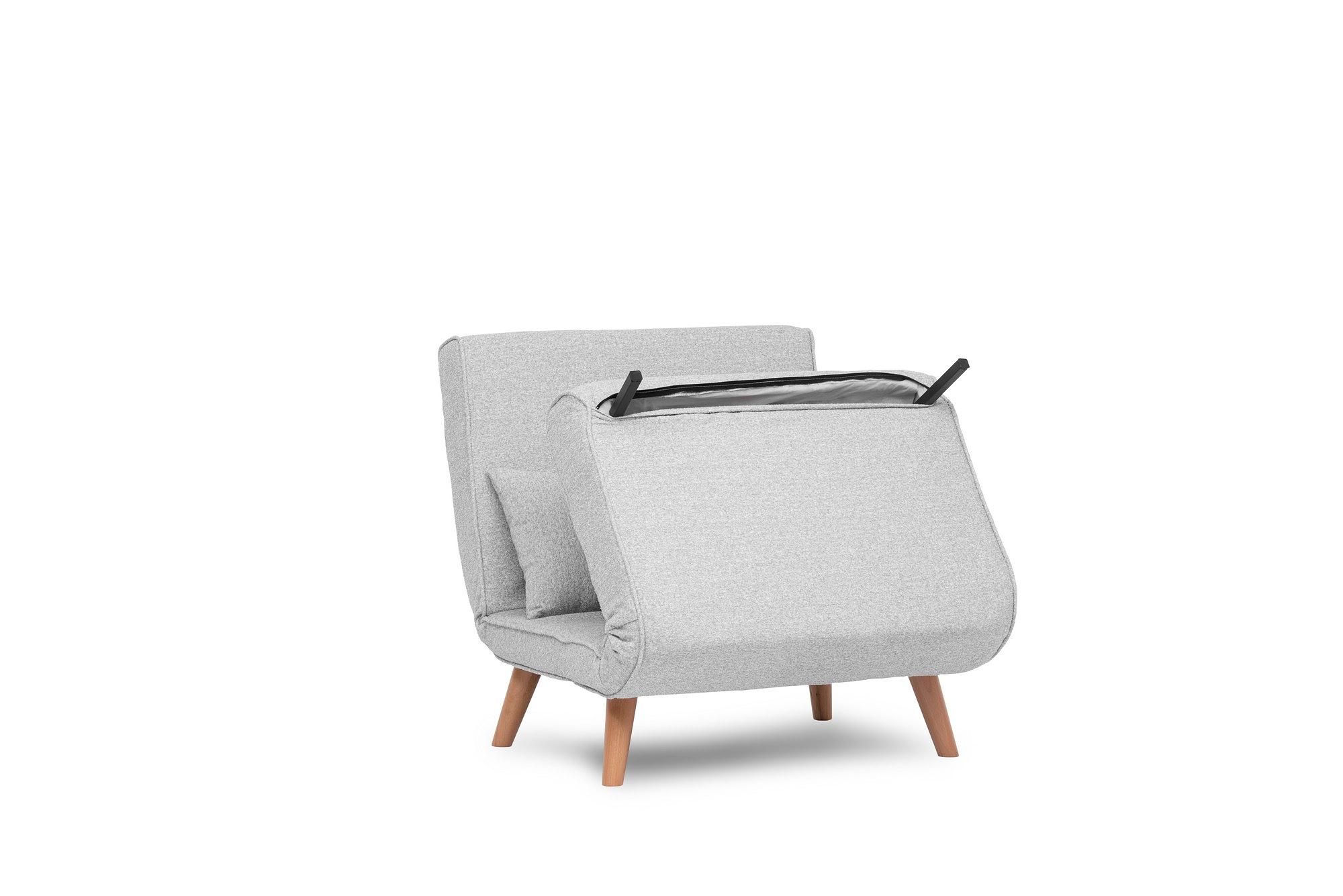 Foldable sofa bed 1-seater grey 9