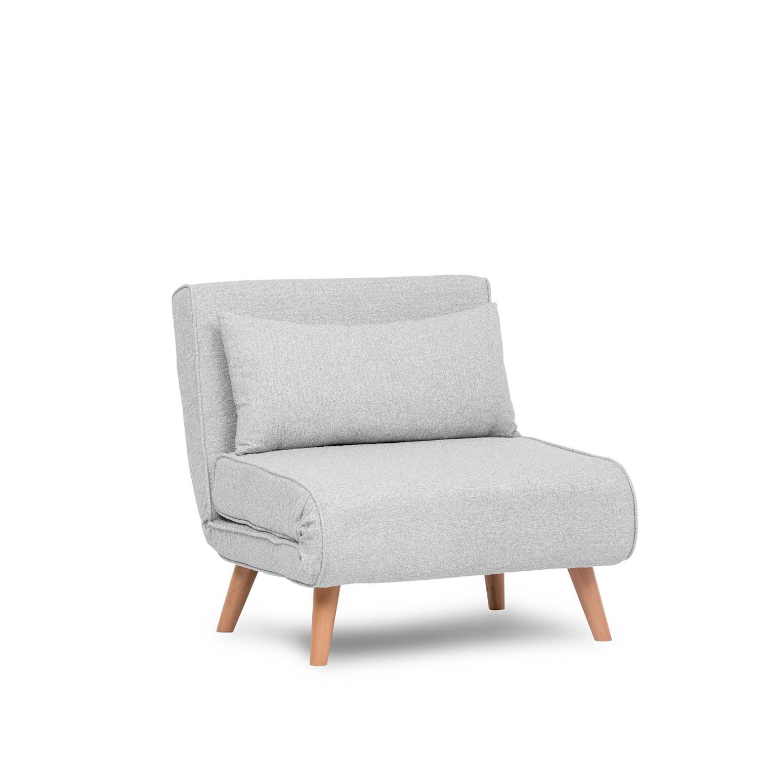 Foldable sofa bed 1-seater grey 8