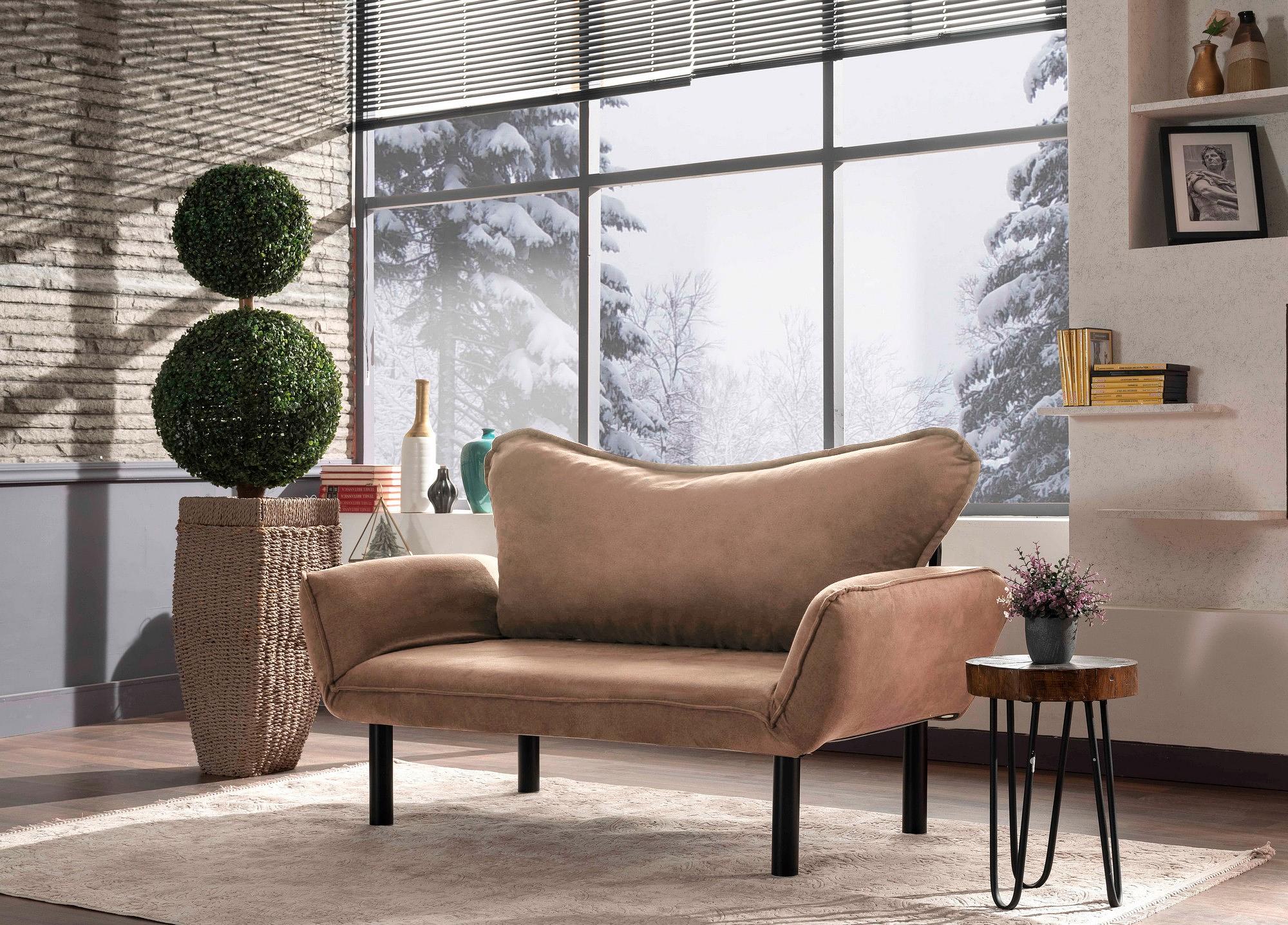 Chatto Sofa Bed 2-Seater Light Brown 1
