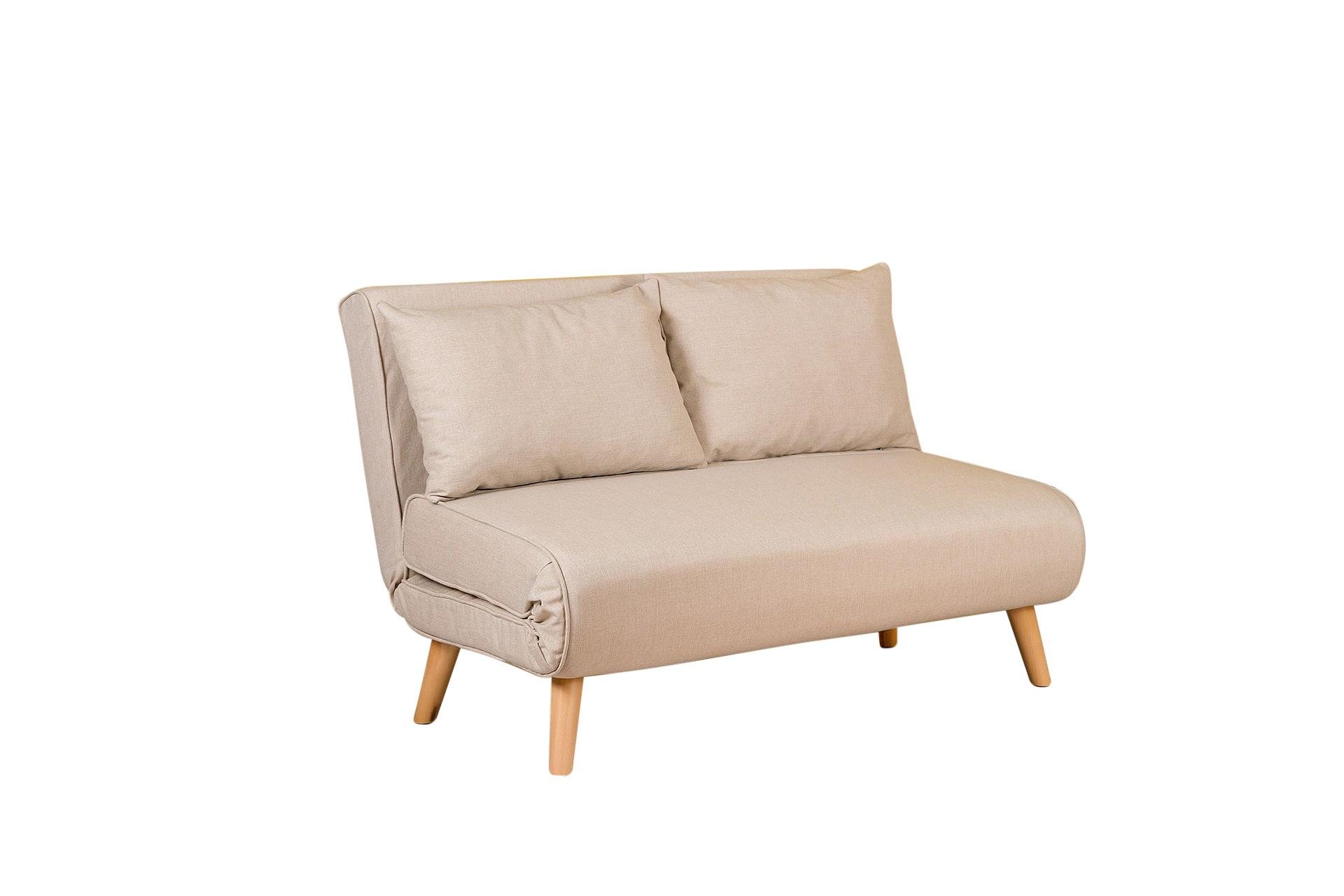 Foldable Sofa Bed 2-seater Cream 0