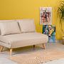 Foldable Sofa Bed 2-seater Cream 1