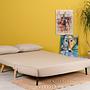 Foldable Sofa Bed 2-seater Cream 3