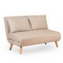 Foldable Sofa Bed 2-seater Cream 6