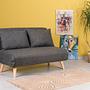 Foldable Sofa Bed 2-seater Dark Grey 1