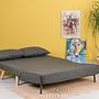 Foldable Sofa Bed 2-seater Dark Grey 3