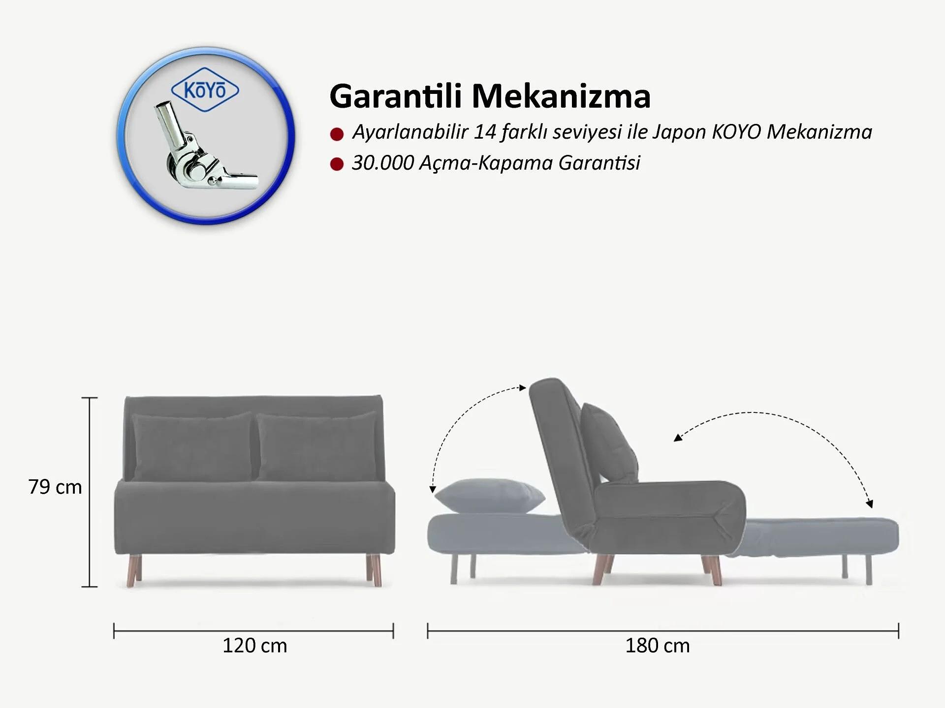 Foldable Sofa Bed 2-seater Dark Grey 7