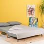 Foldable sofa bed 2-seater light grey 4