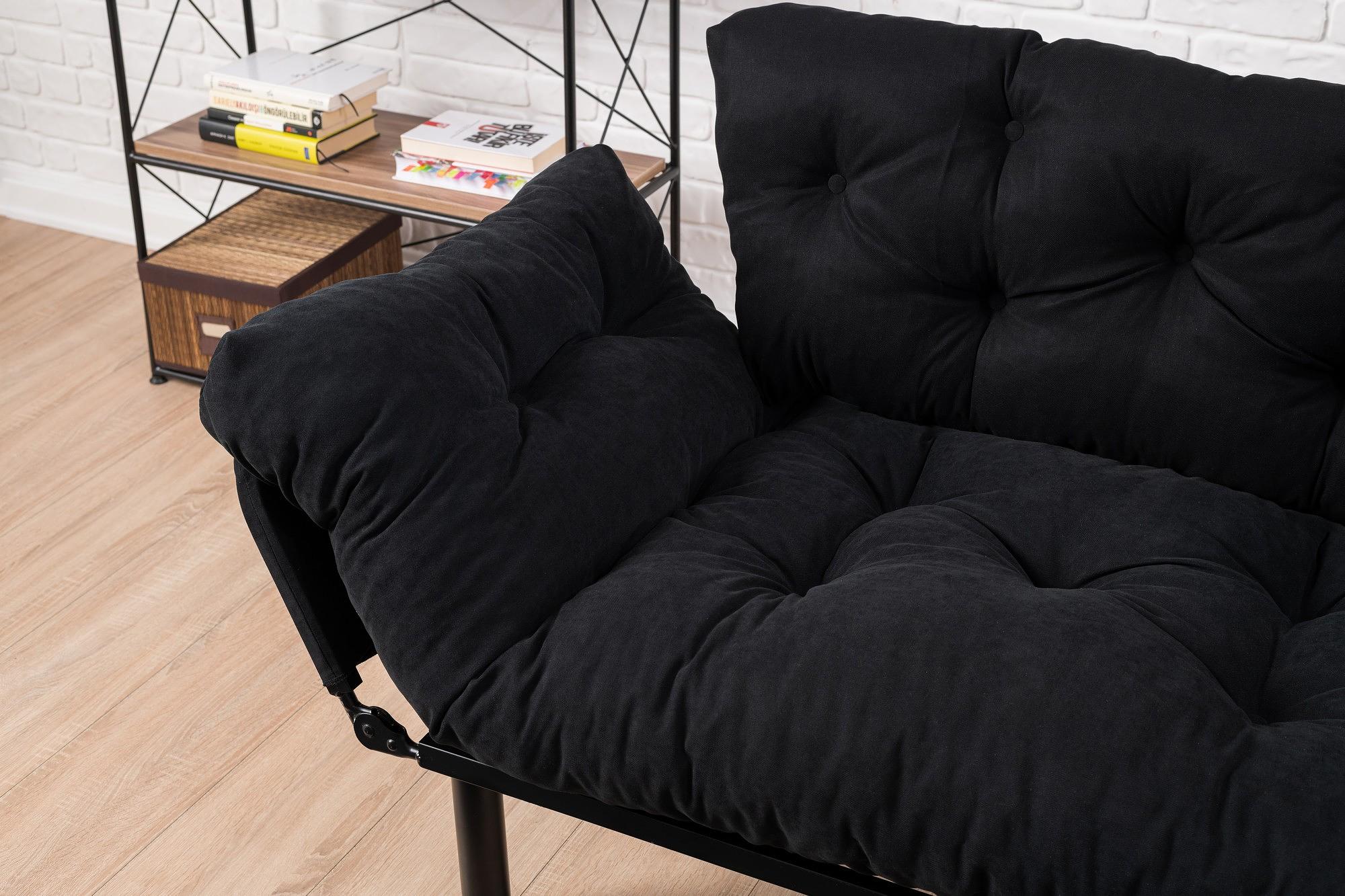 Nitta Sofa Bed 2-seater Black 3