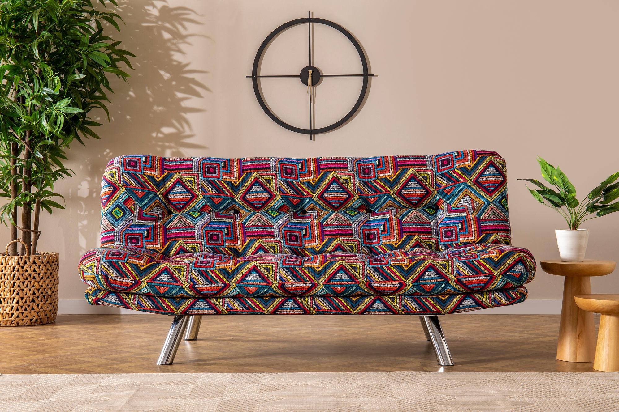Misa Small Sofa Bed 3-Seater Multicolor 2