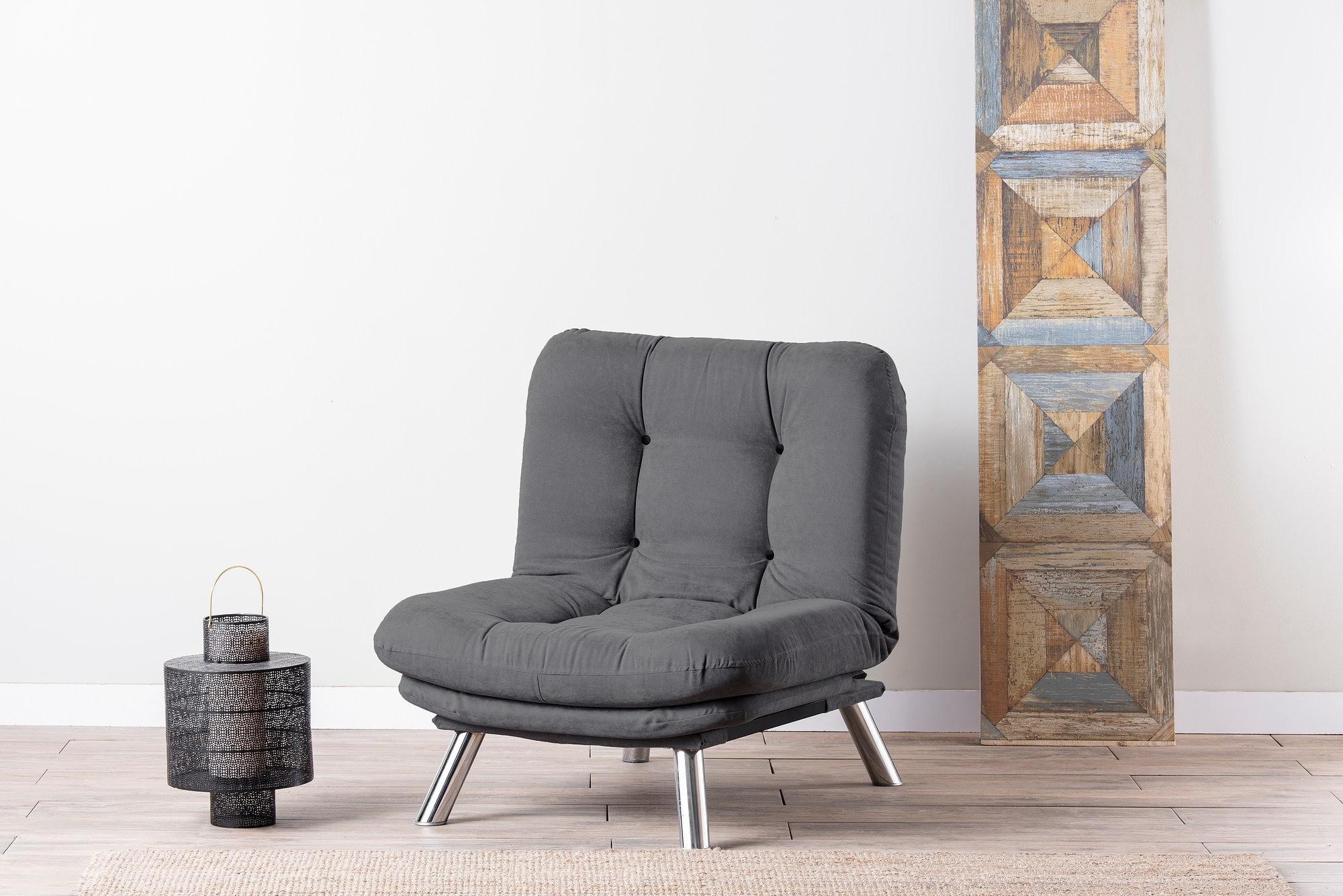 Misa Sofa 1-Seater Grey 1