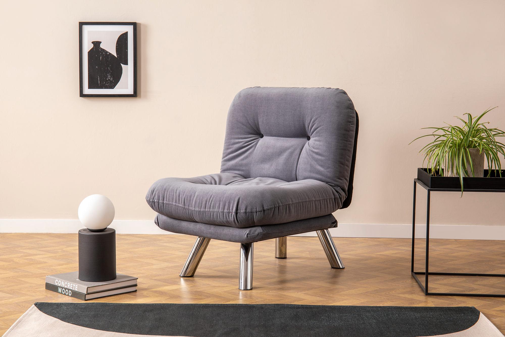 Misa Small Solo Sleeper Sofa 1-Seater Grey 1