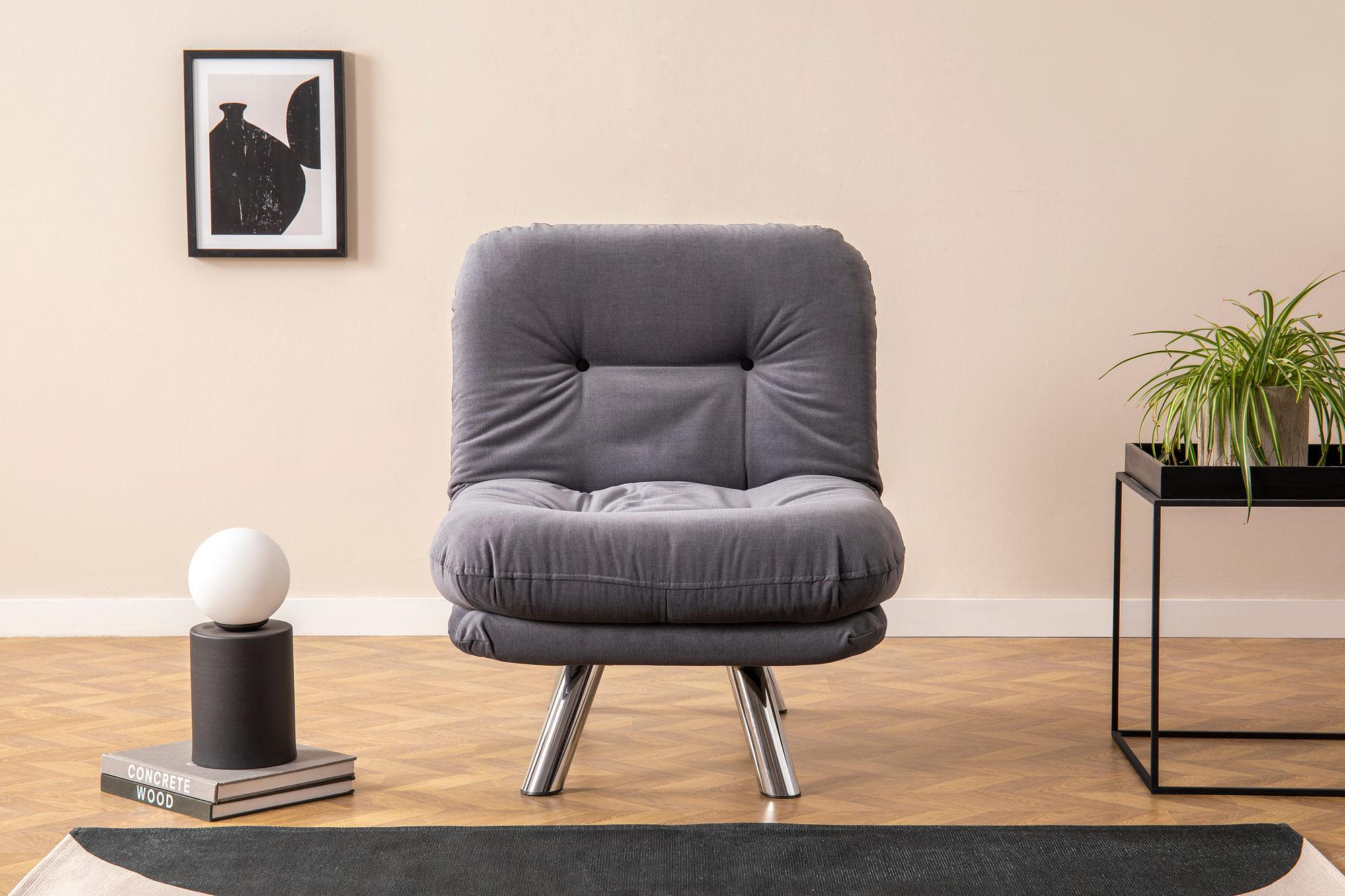 Misa Small Solo Sleeper Sofa 1-Seater Grey 2