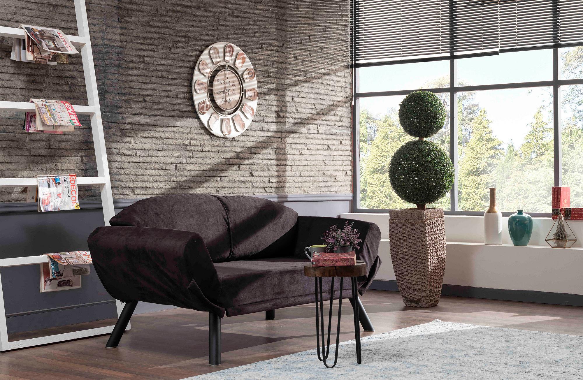 Genzo Sleeper Sofa 2-Seater Black 1
