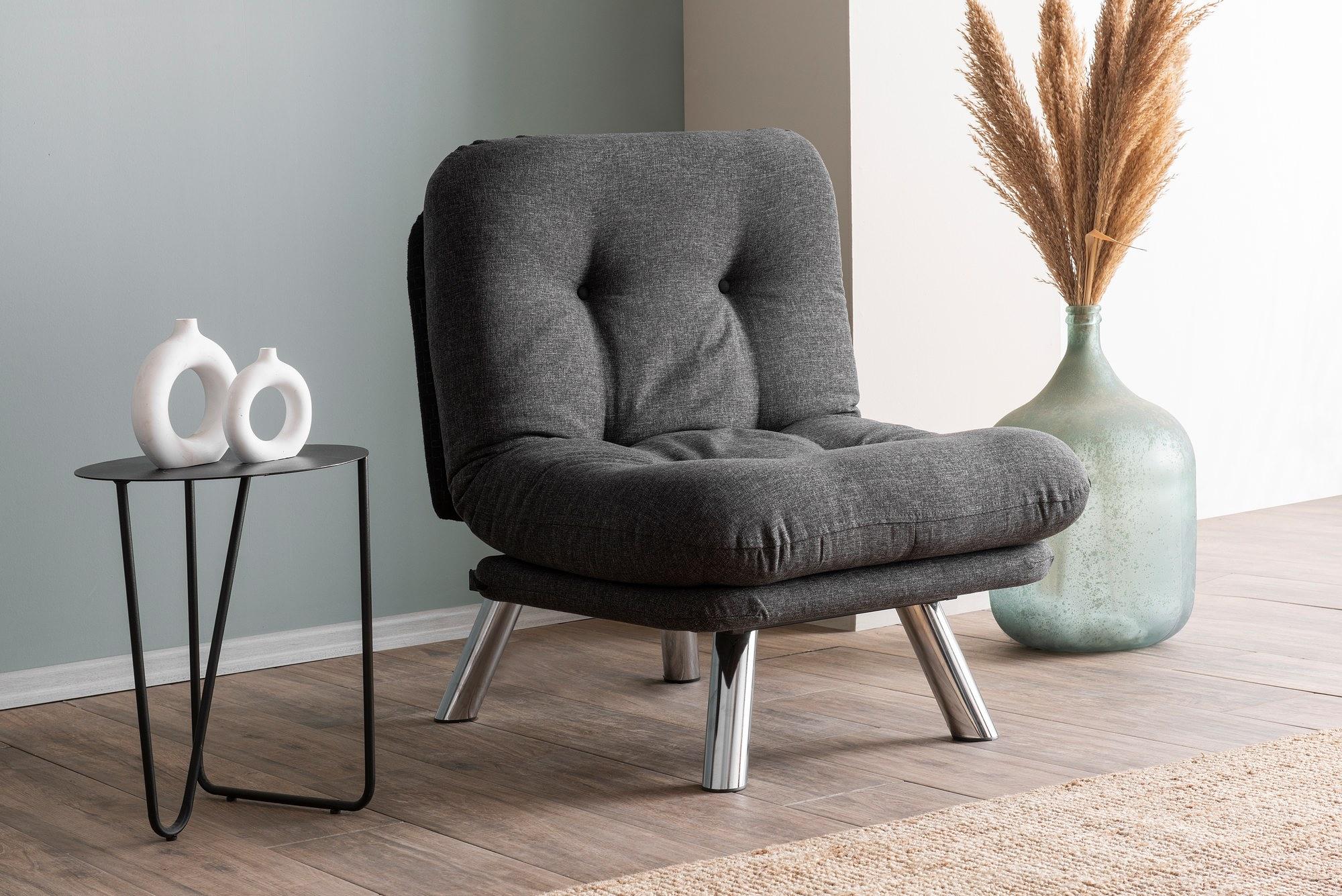 Misa Small Solo Sofa Bed 1-seater Dark Grey 1