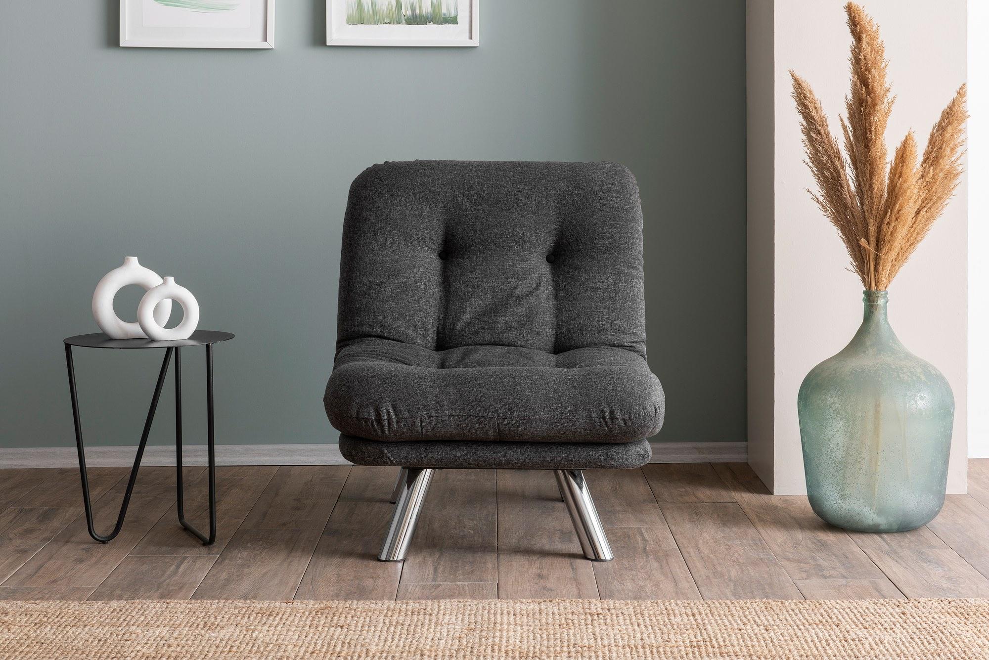 Misa Small Solo Sofa Bed 1-seater Dark Grey 2