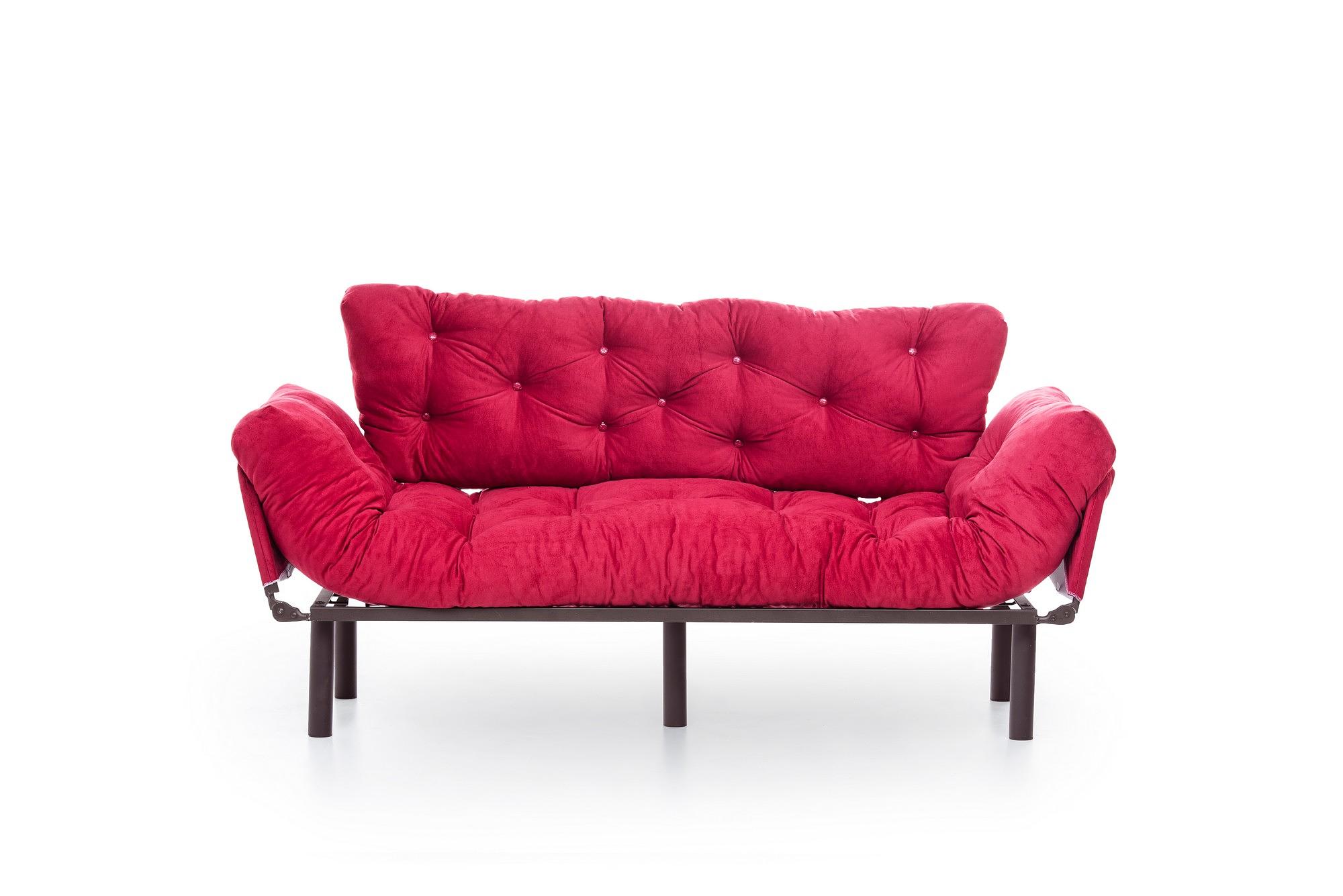 Nitta Triple Sofa Bed 3-Seater Maroon 0